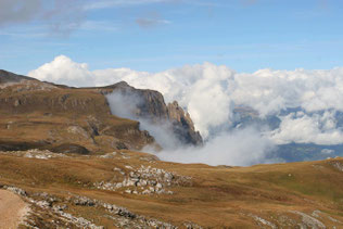 Bergmassiv Schlern, von Wolken geküsst