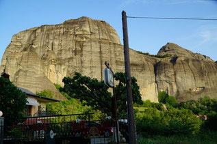Meteora, Sicht von unseren Camping Platz.