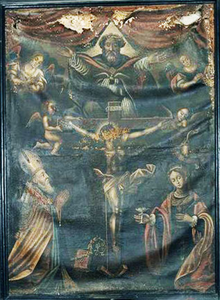 Silvareccio - Christ en croix, Dieu le père, St Augustin et Ste Lucie - Giacomo Grandi - Cliché MH