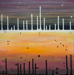 "entre ciel et mer" - 50 X 50 X 3,5 cm - chassis 3D