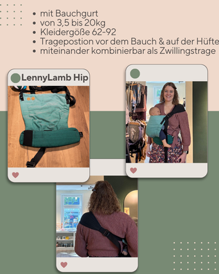 Hüfttragen mit Babytrage - LennyLamb Hip mit Bildern