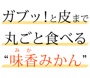 ガブッ！と皮まで丸ごと食べる “味香みかん”