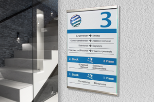 Glassnox edles Wandschild aus Edelstahl und Glas