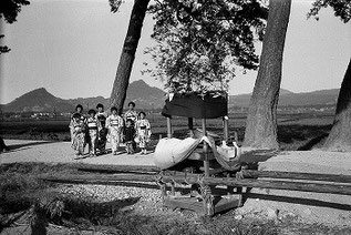 村上節太郎写真:北条だんじりと子供たち(昭和10年代) 出典: 愛媛県歴史文化博物館 学芸員ブログ『研究室から』