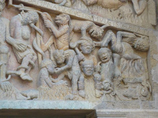 Conques, Portal von Sainte Foy, Ausschnitt aus der Hölle