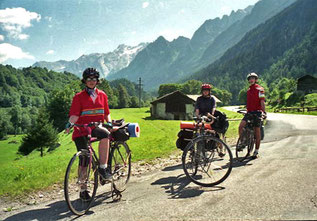 ein Blick zurück auf die Berge des Bergells