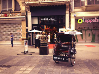 Rituals display Antwerpen winkel promotie bestickering