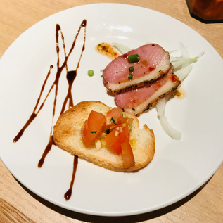 『洋風居酒屋 Legame (レガーメ) ～絆』のコース料理、前菜２種の写真