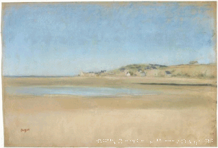 Edgar Degas, Maisons au bord de la mer, Vers 1869 / Pastel / Paris, musée d'Orsay