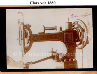 Claes Säulenspezialnähmaschine, gebaut vor 1880 von der Firma Claes & Flentje OHG Mühlhausen in Thüringen