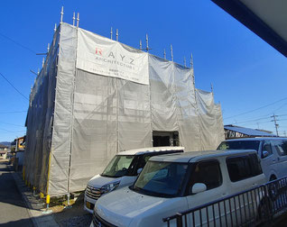 施工中（岐阜県揖斐郡池田町の住宅の外壁塗装）