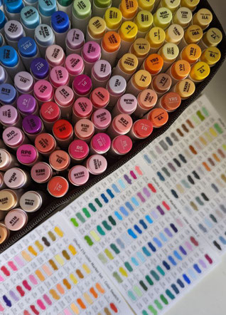 Ohuhu-Marker mit Farbchart