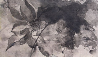 荷花67 LOTUS 67 36X60CM 纸本水墨与植物色 INK & MINERAL COLOR ON PAPER 2005