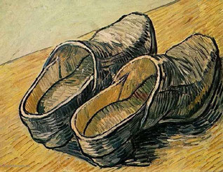 Vincent van Gogh: Een paar leren klompen - 1889