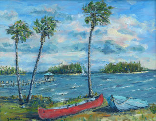 Tropics, Canoe, Palms, Indian River.