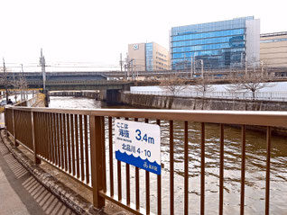 2.目黒川　大崎駅下流側　居木橋付近