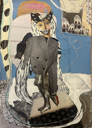 SCHNEE VON GESTERN- ES KIPPT, Mixed Media on paper, 42 x 30 cm, 2025