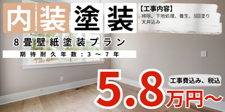 札幌　格安壁紙塗装　8畳プラン