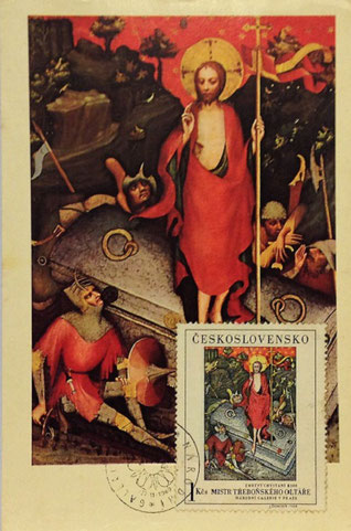About Jesus Christ; Christ's Resurrection on Maximum Card of Czechoslovakia of 1969