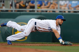 Nella foto il "Guanto d'oro" Eric Hosmer