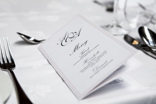 Menü für die Hochzeit - Hochzeitspapeterie