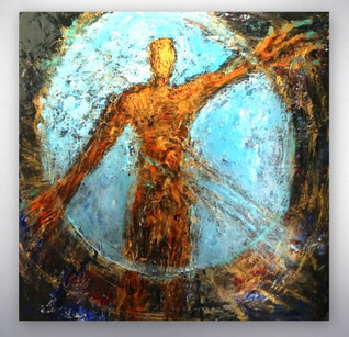 Abstrakte Gesichter, Portraits, modern, abstrakt, Menschen, figurative, Malerei, Gemälde, Bilder, Acryl, Großformat,