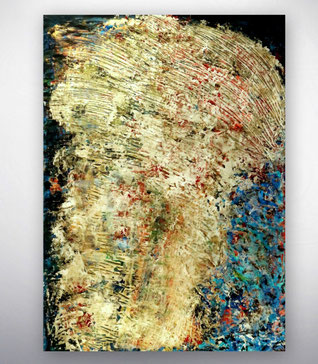Bild, Gemälde, Silber, Gold, Rot, Blau, Gelb,  Weiß, Bunt, Original, Unikat, Gesichter, Menschen, figurativ, Figuren, Portrait, 