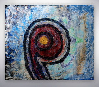Bild, Gemälde, XXL, großformatig, Türkis,Weiß, Bunt, gespachtelt, Strukturen, Landschaft, Original, Unikat, figurativ, Menschen, Figuren, 