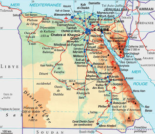 Carte de l'Égypte