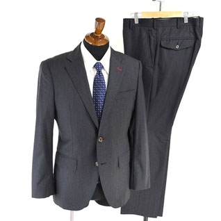 ポールスミス高級生地　エルメネジルドゼニア　スーツセット　背抜き　ネイビー　M ポールスミス高級生地 エルメネジルドゼニア スーツセット