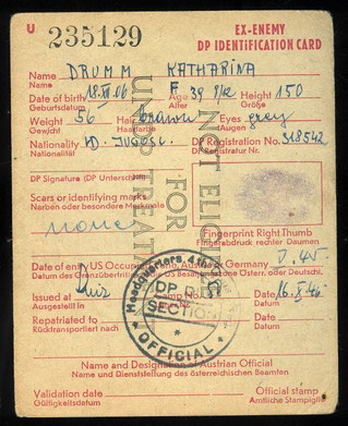 Displaced Persons Ausweis Oberösterreich 1