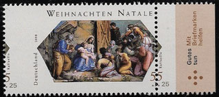 Christmas 2008 misperforated stamp