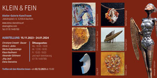 Einladungsflyer zur Kunstausstellung Klein und Fein im KunsTRaum in Aachen
