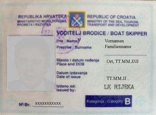 Umschreibung altes YU jugo Küstenpatent auf kroatischer Bootsführerschein auf Boat Skipper A oder B