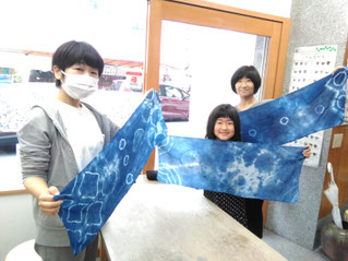 熱海　体験陶芸　藍染　お客様作品