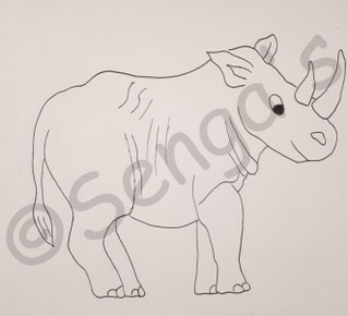 Nashorn-Motiv für Kindergartentasche