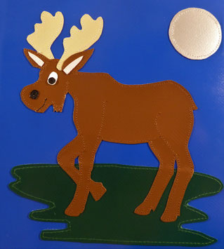 Elch mit Vollmond