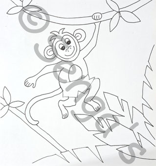 Affe Motiv Kindergartentasche