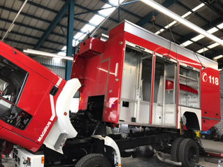 existing box is lifted  off the chassis