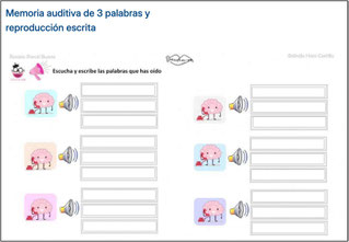 REPRODUCIR POR ESCRITO 3 PALABRAS OIDAS 