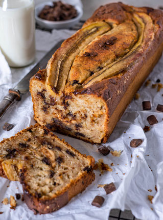 Bananabread, banana cake, chocolate, bananas, cake, Bananenbrot, Peanutbutter, Erdnussbutter