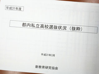 【平成31年度】新教育研究協会　資料 (都内私立高校選抜状況)