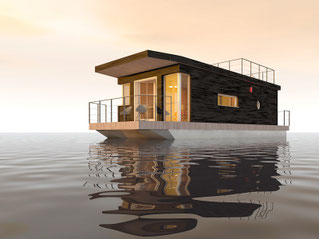 Nachhaltig gebautes Hausboot