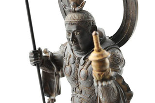 毘沙門天像（極彩色） 木彫り彫刻・仏像 七福神