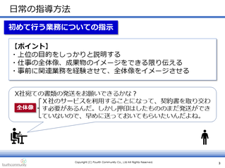 初めて行う業務についての指示