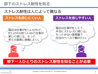 部下のストレス耐性を知る
