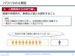 パワハラの６類型（人間関係からの切り離し）