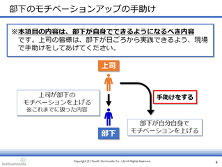 部アのモチベーションアップの手助け