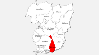 Localização do concelho de Sabrosa no distrito de Vila Real