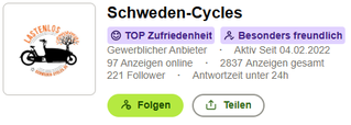 Tolle Schweden Cycles Angebot bei Kleinanzeigen. Anklicken und reinschauen.